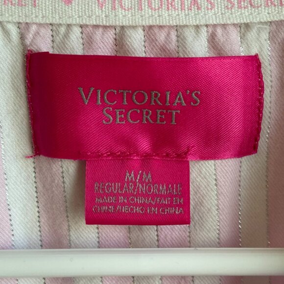 Victoria's Secret Pink & White Striped Long Sleeve Pajama Shirt - Picture 3 of 6